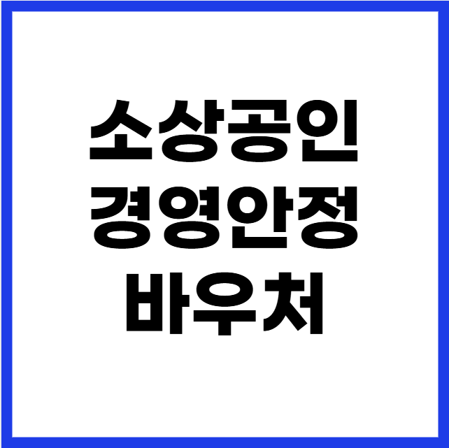 소상공인 경영안정바우처