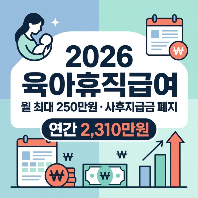 2026년 육아휴직급여 완벽 정리 | 월 최대 250만 원 · 사후지급금 폐지 · 연간 2,310만 원