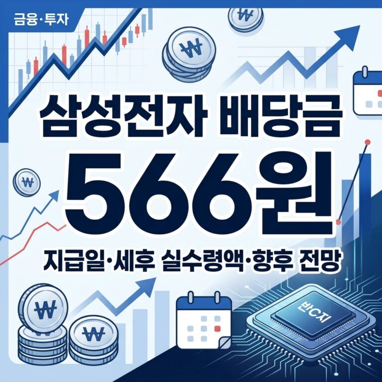 삼성전자 배당금 1주당 566원 완벽 정리 | 지급일·세후 실수령액·향후 전망